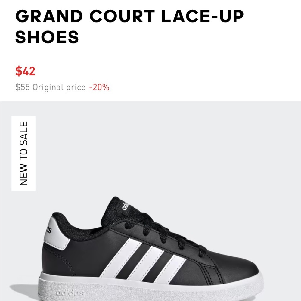 Brand New Adidas Black and White Sneakers Classic Lace-Up Design
